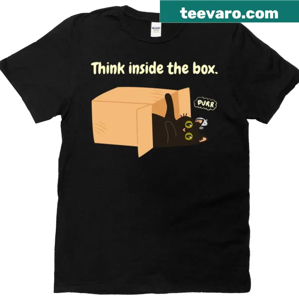 Oversized T-shirt with bold typography saying 'Think Inside The Box'