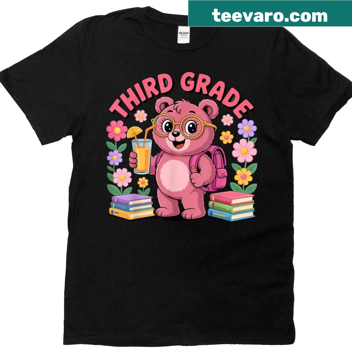 Cute T-shirt for third-grade teachers with Bubu graphic — on a men's t-shirt