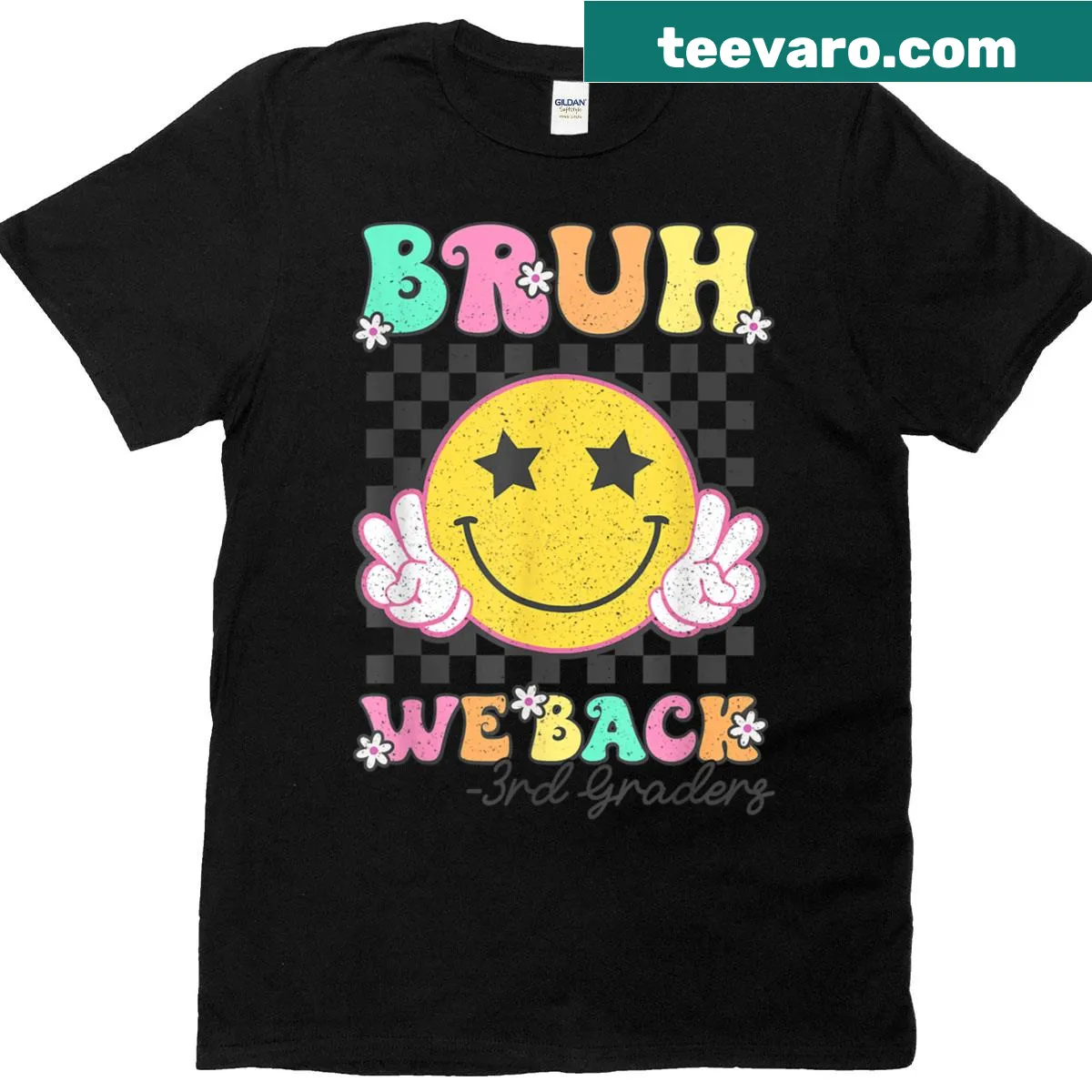 Cheerful T-shirt celebrating third grade with a fun graphic — on a men's t-shirt