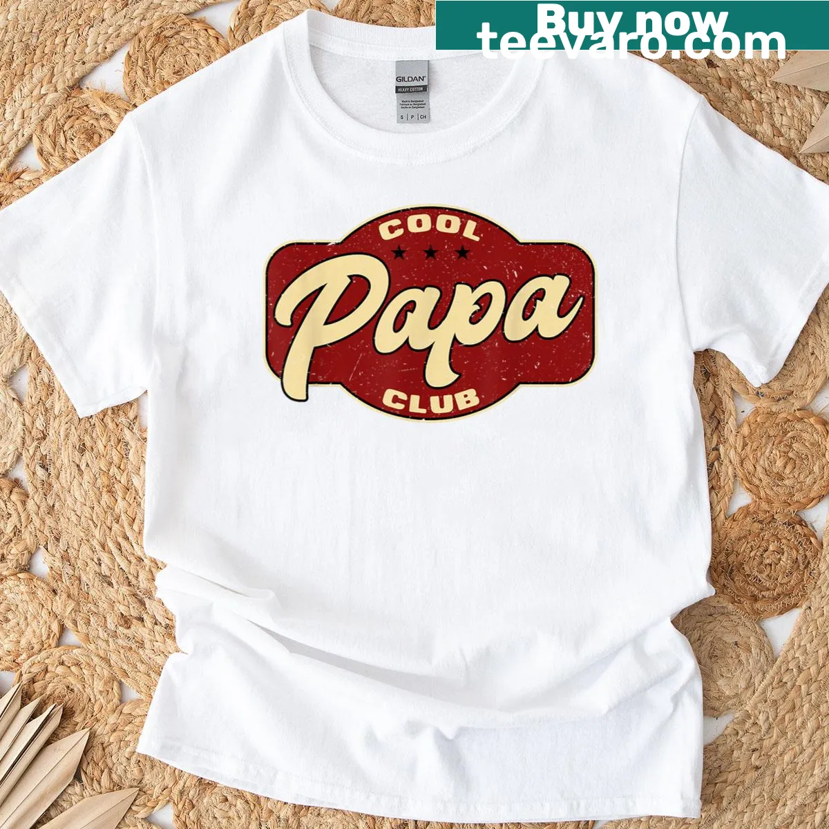 Vintage Cool Papa Club T-shirt celebrating grandfathers — on a men's t-shirt