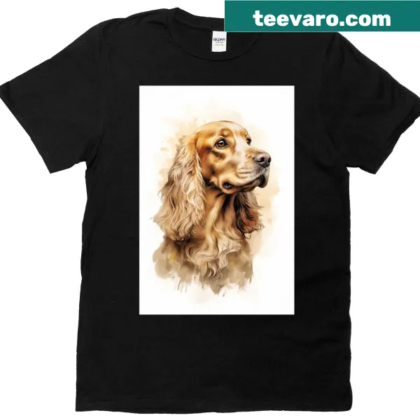 Watercolor portrait of a cocker spaniel on a t-shirt