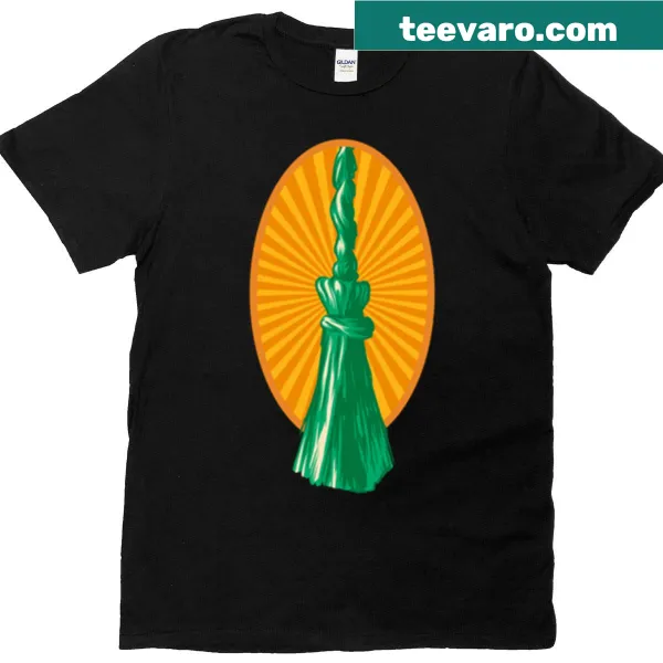 Elphaba flying graphic t-shirt featuring front and back designs