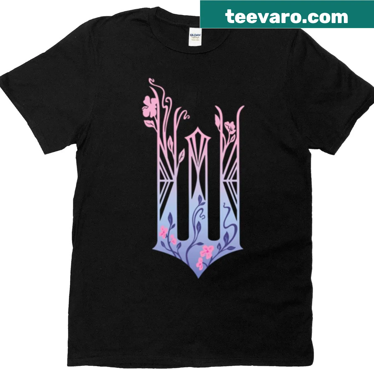 Elegant front and back logo design featuring Glinda from Wicked — on a men's t-shirt