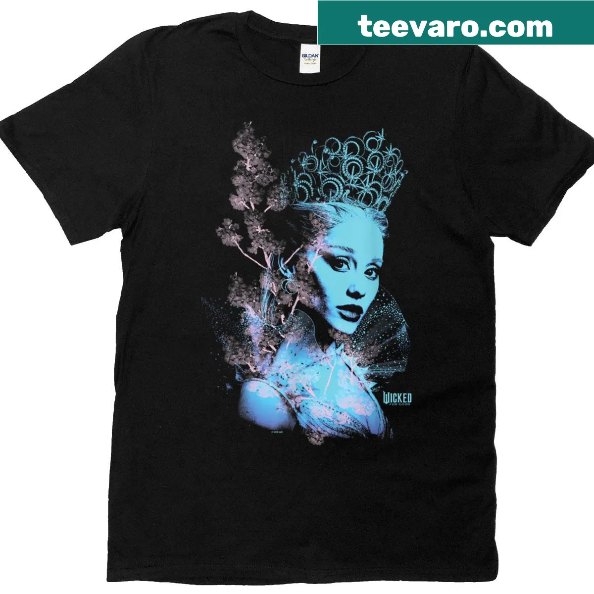 T-shirt featuring a striking portrait of Glinda from fantasy literature — on a men's t-shirt