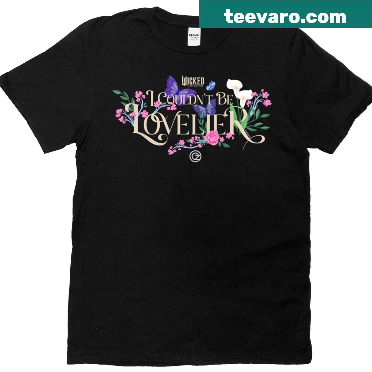 T-shirt with the phrase 'I Couldn't Be Lovelier' in graceful typography — on a men's t-shirt