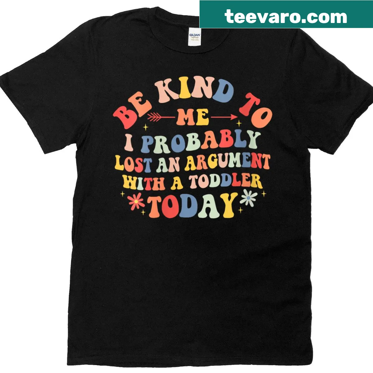 Funny t-shirt with text about losing arguments with toddlers — on a men's t-shirt
