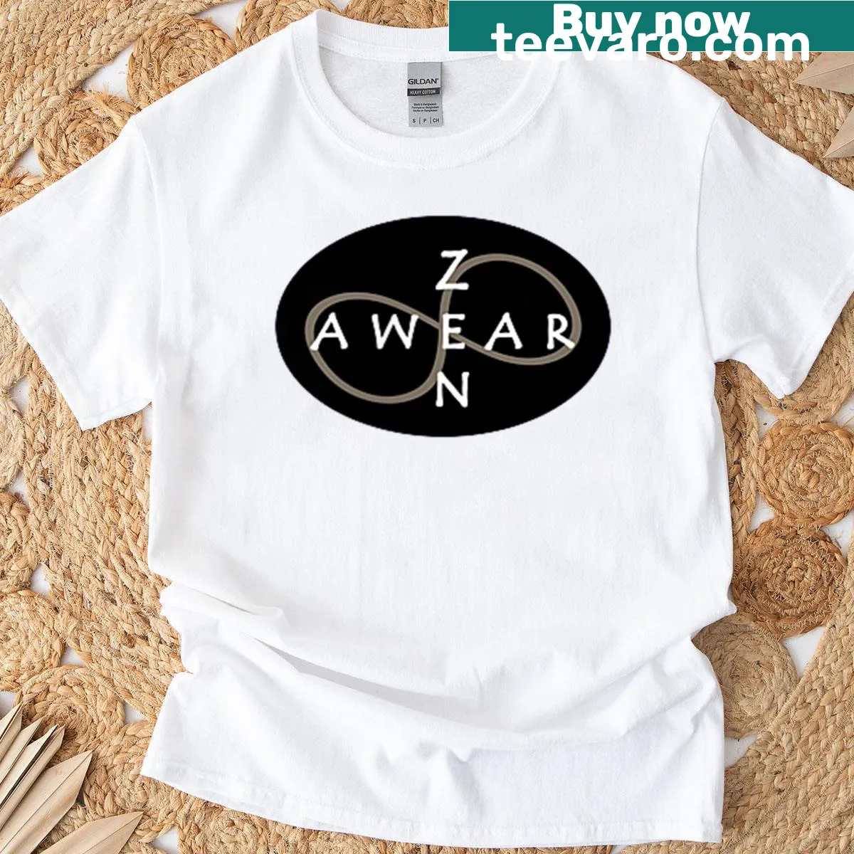 Minimalist Zen-themed t-shirt promoting a mindful living lifestyle — on a men's t-shirt