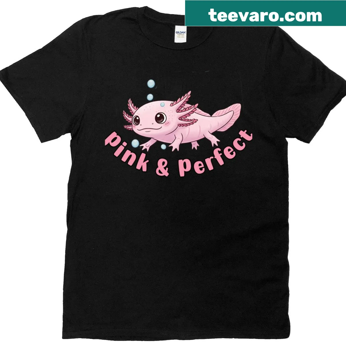 Cute axolotl t-shirt featuring an adorable character illustration — on a men's t-shirt