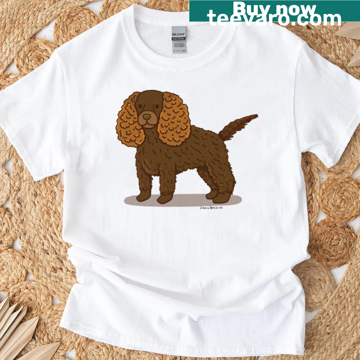 Illustration of an American Water Spaniel on a T-shirt — on a men's t-shirt