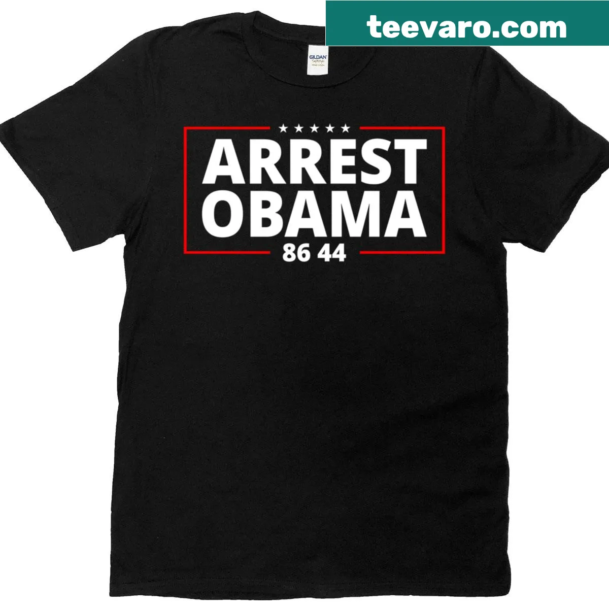 Vintage T-shirt featuring 'Arrest Obama 2025' with classic USA flag — on a men's t-shirt