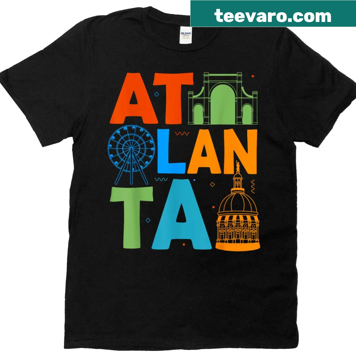 Atlanta Georgia souvenir t-shirt with prominent city name — on a men's t-shirt
