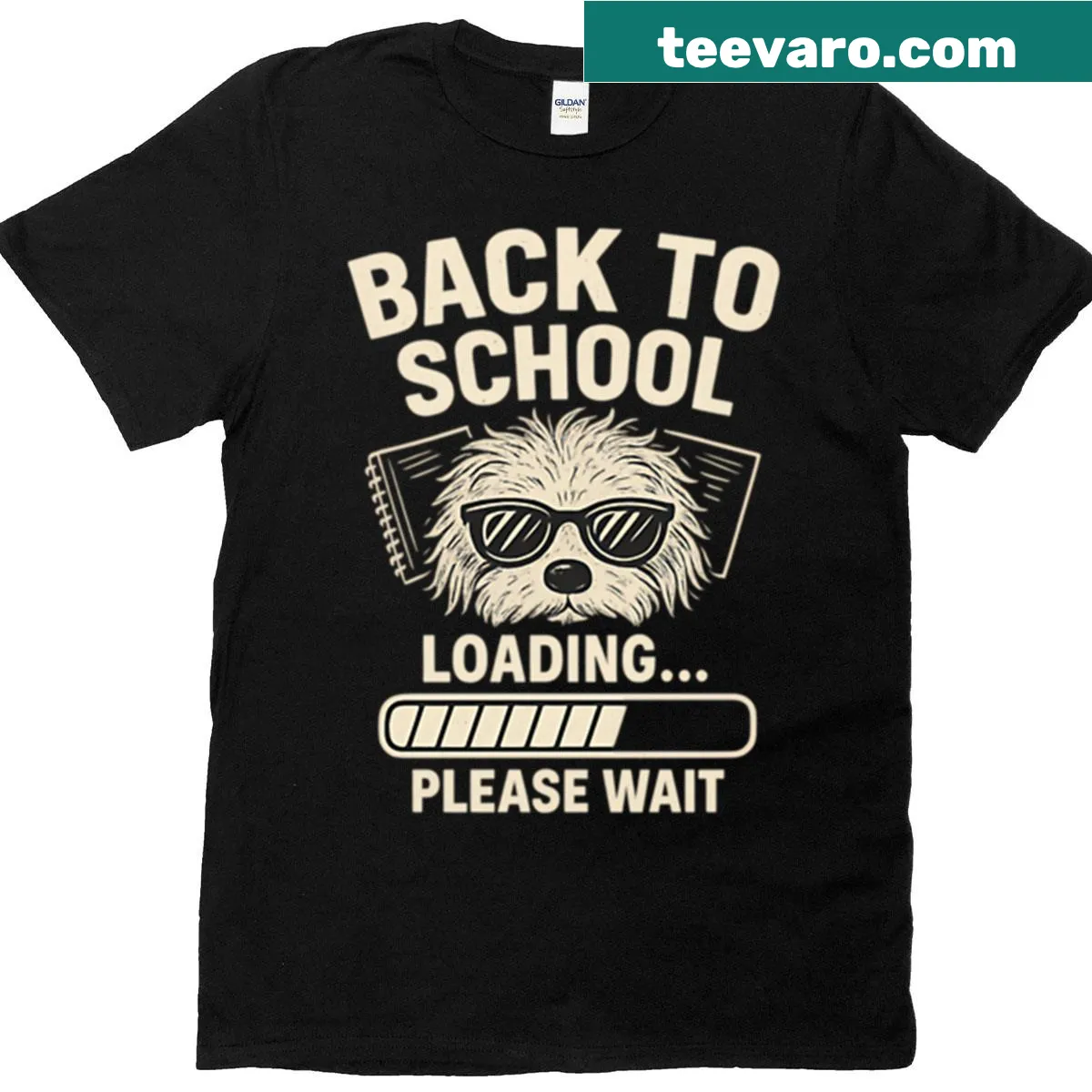 Funny dog in sunglasses loading graphic on a t-shirt — on a men's t-shirt