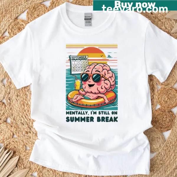 Oversized T-shirt featuring a sleepy cartoon brain graphic