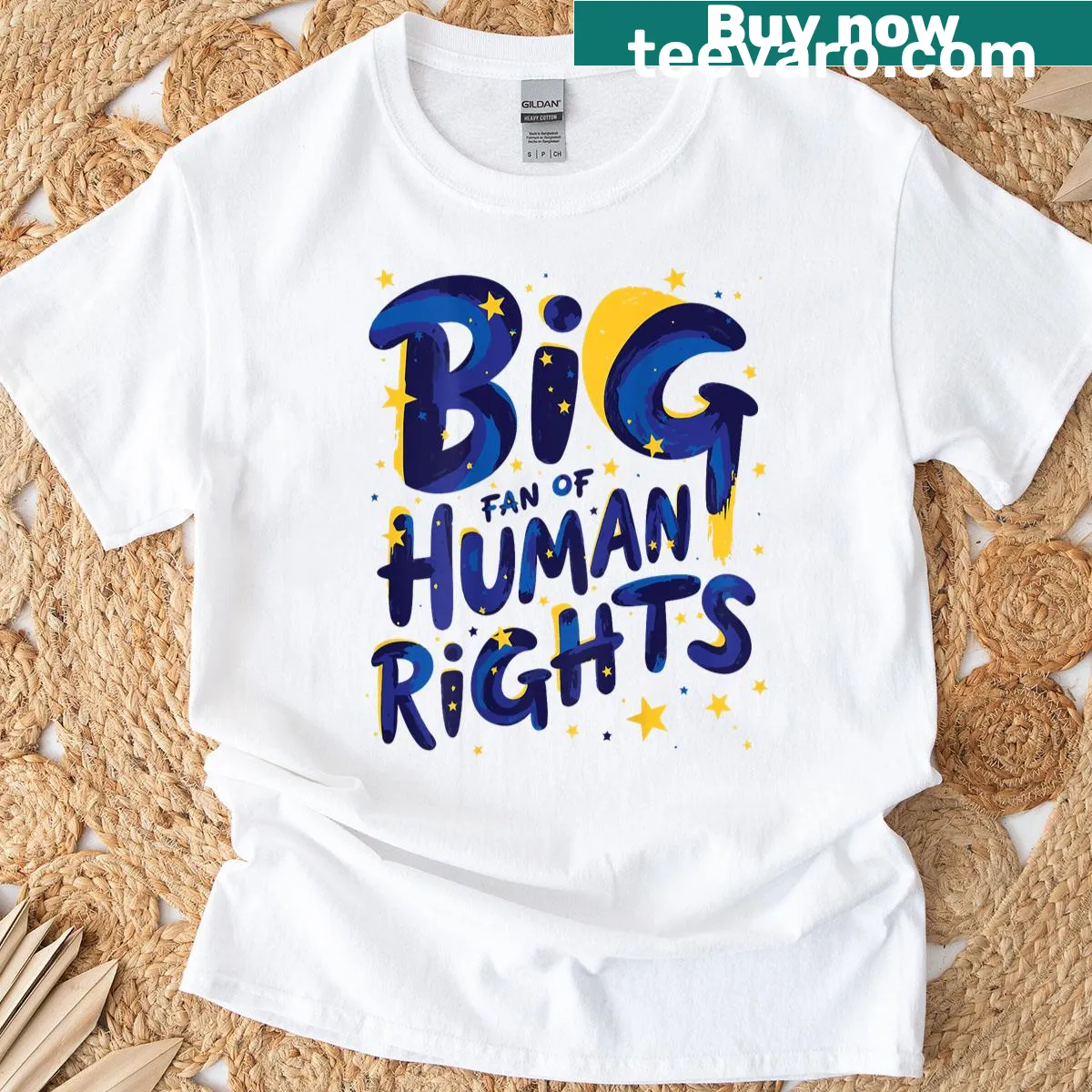 Human rights protest T-shirt with a clear and bold message — on a men's t-shirt