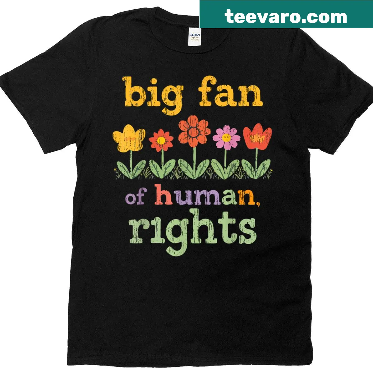 T-shirt featuring a protest quote about human rights — on a men's t-shirt