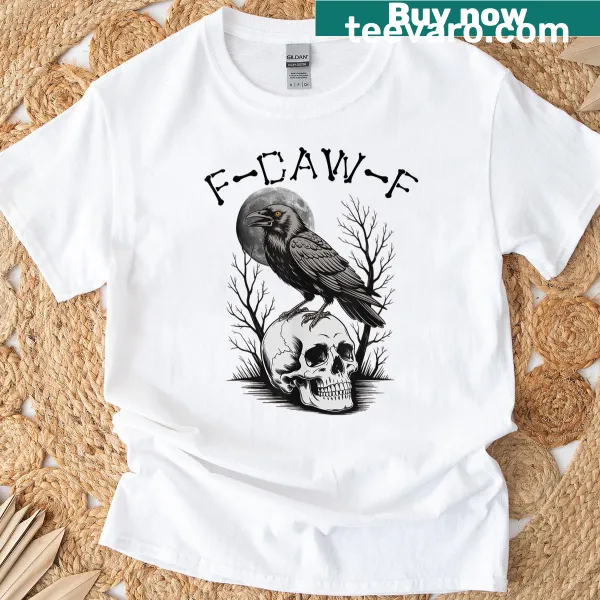 Vintage crow t-shirt with humorous F-caw-f text