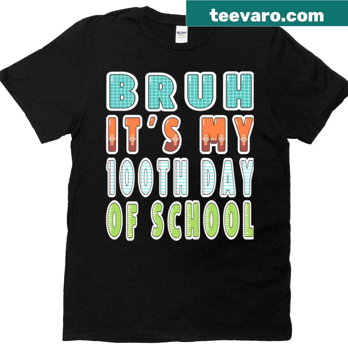 100th day of school celebration t-shirt — on a men's t-shirt