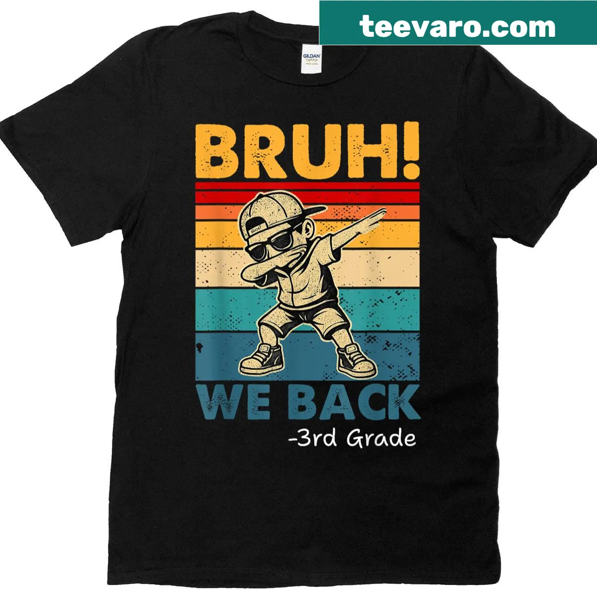 Vintage t-shirt featuring a dabbing boy celebrating back to school — on a men's t-shirt