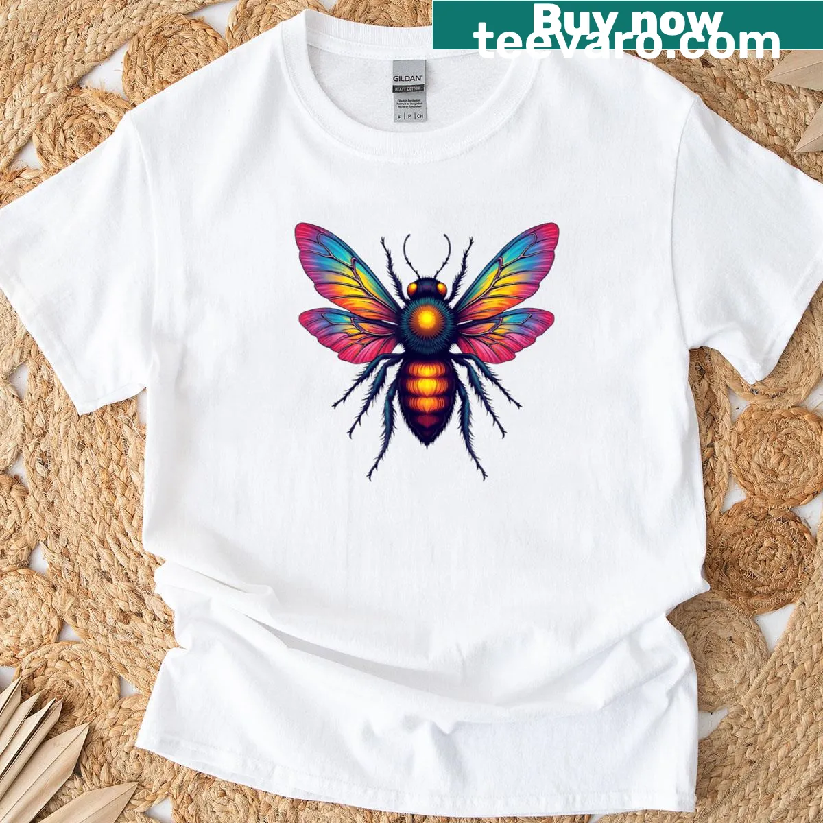 Illustrated insect design showcasing nature's beauty on a t-shirt — on a men's t-shirt
