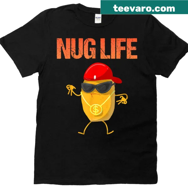 Playful chicken nugget graphic T-shirt for kids