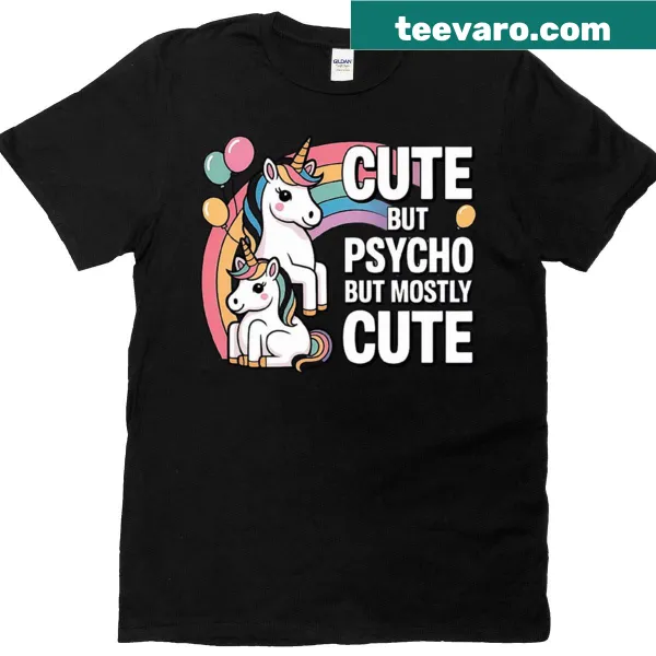 Kawaii unicorn graphic T-shirt in cute pastel art style