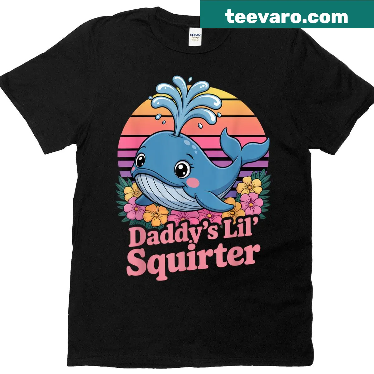 Bold text saying 'Daddy Little Squirter' on a humorous women's T-shirt — on a men's t-shirt