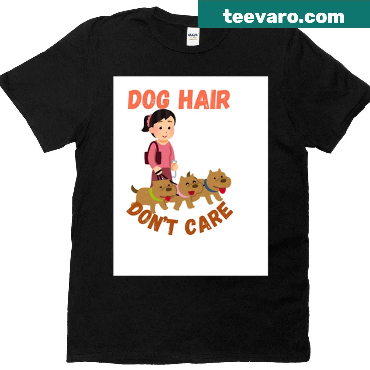 Funny text 'Dog Hair Dont Care' on T-shirt design — on a men's t-shirt