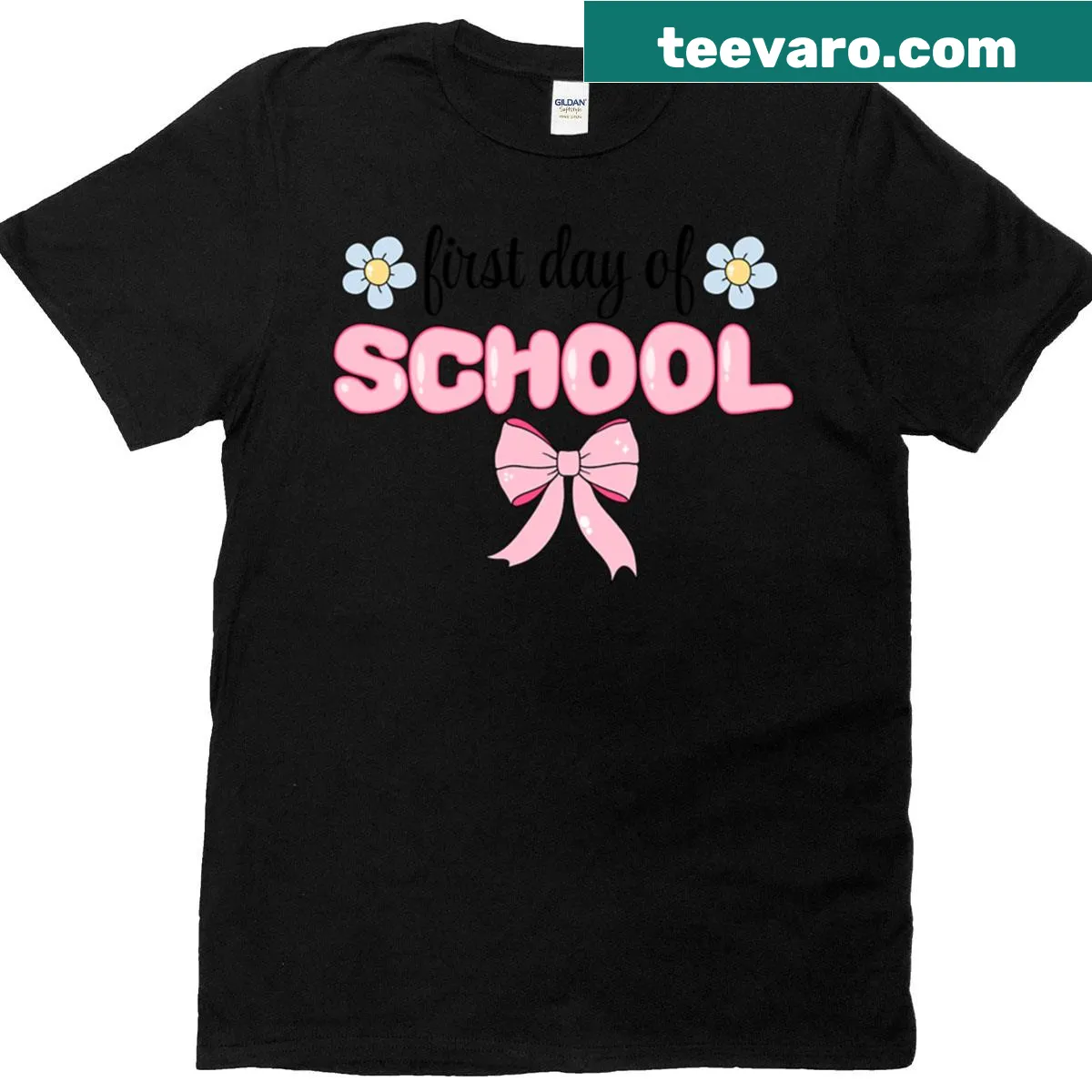 T-shirt celebrating the first day of school with playful design — on a men's t-shirt