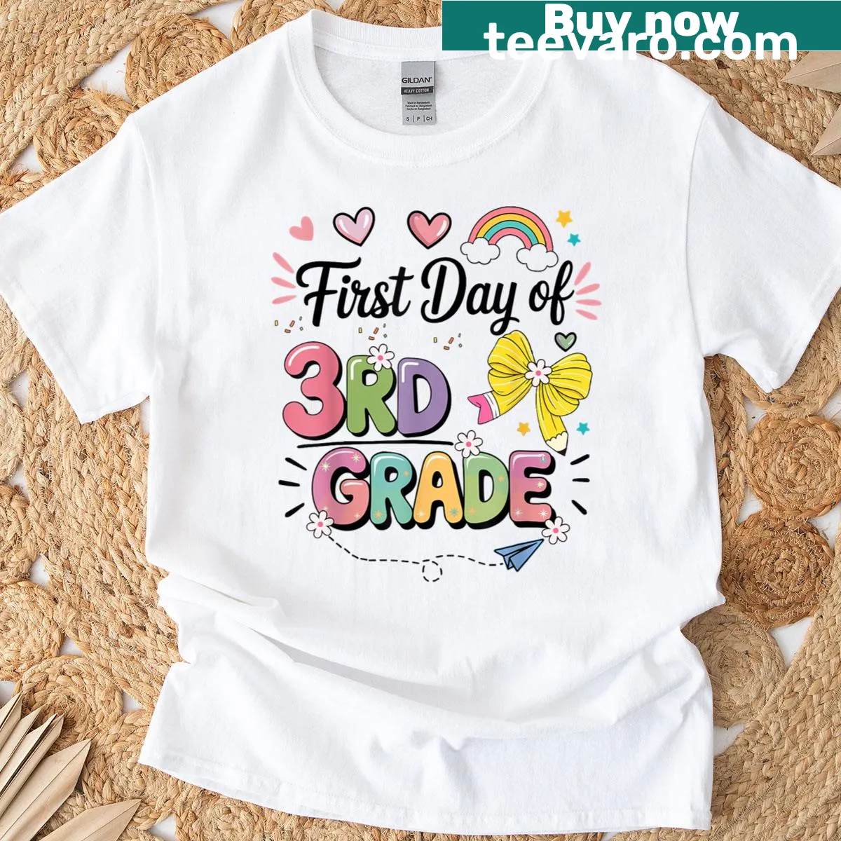 Back to school teacher t-shirt for third grade girls — on a men's t-shirt