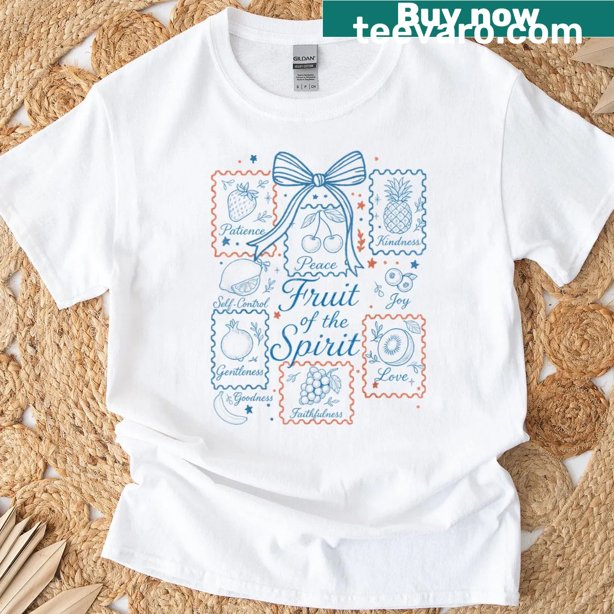Inspirational t-shirt featuring the phrase 'Fruit of the Spirit' — on a men's t-shirt