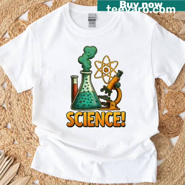 Typography t-shirt promoting fun with science for kids