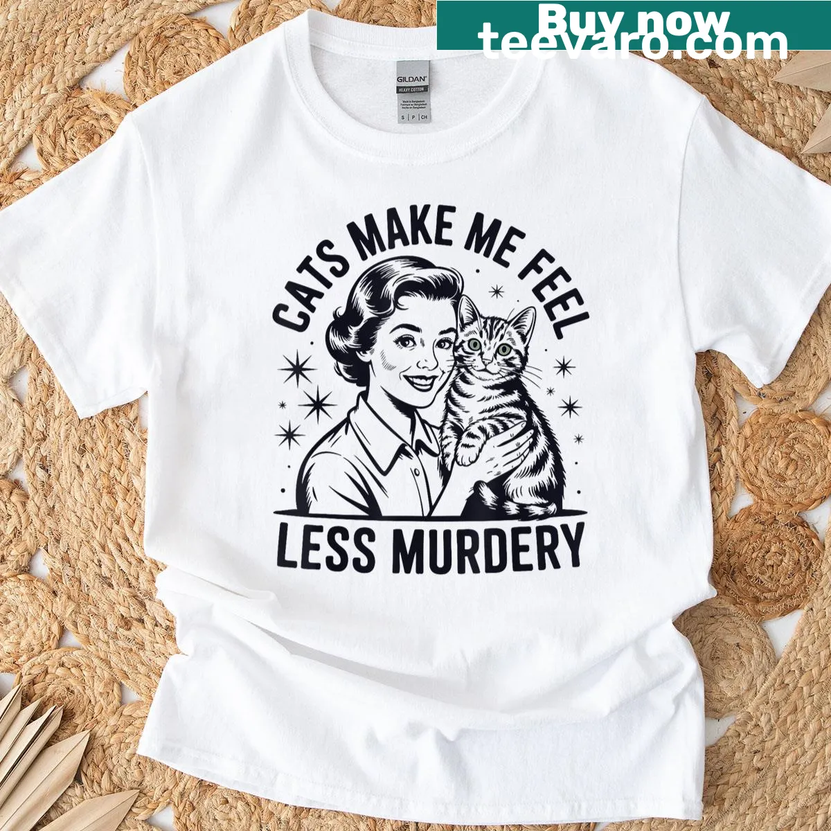 Funny T-shirt with a humorous cat lover saying — on a men's t-shirt