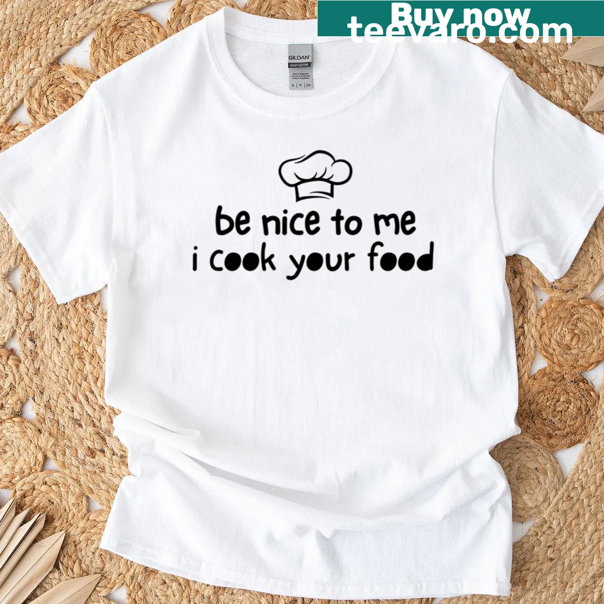 Humorous cooking graphic t-shirt for culinary lovers — on a men's t-shirt