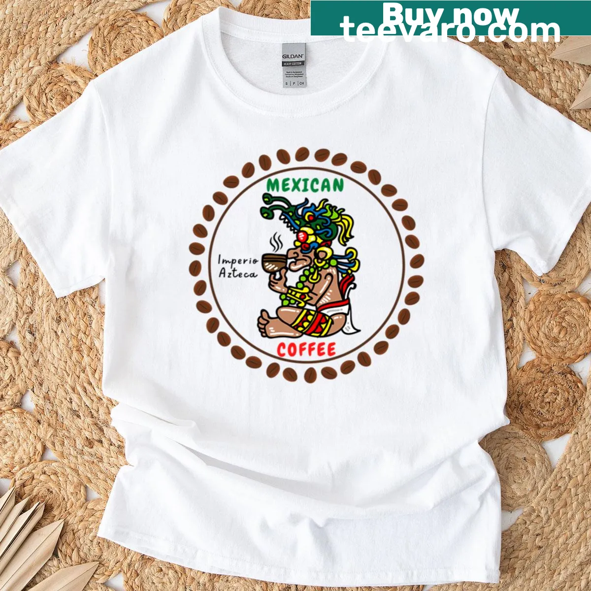 Retro typography T-shirt with a funny coffee quote — on a men's t-shirt