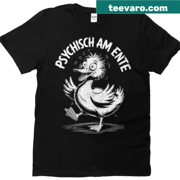 Whimsical crazy duck graphic t-shirt