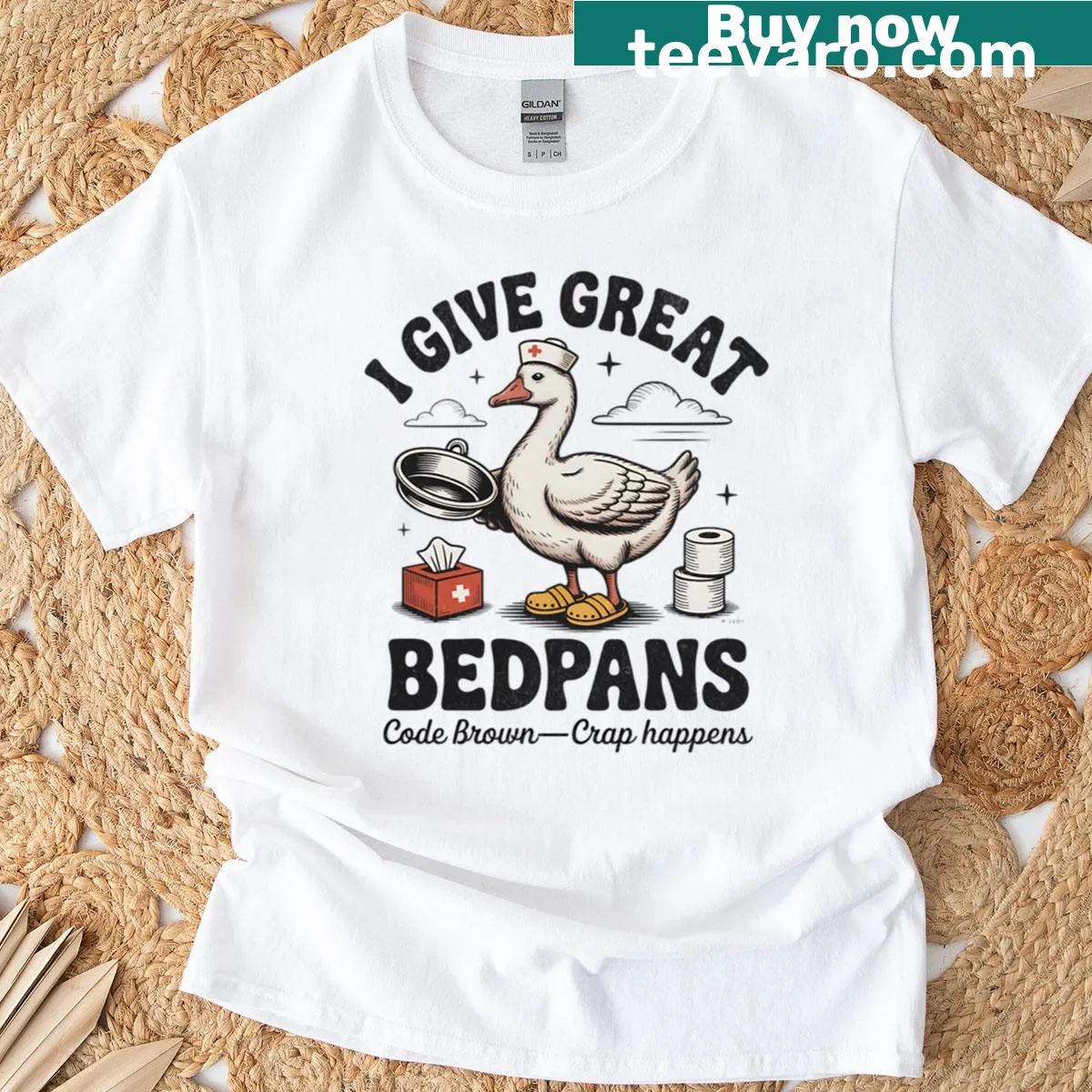Silly Goose meme graphic on a nurse t-shirt, perfect for humor-loving healthcare workers. — on a men's t-shirt