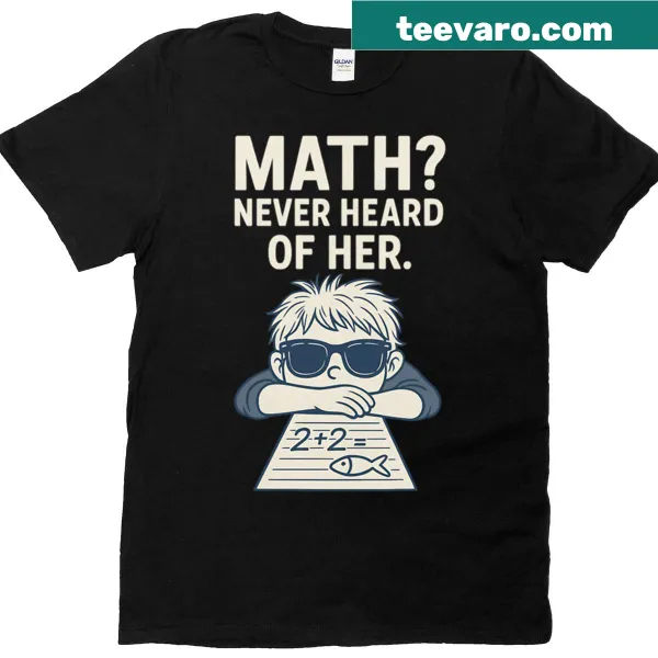 Funny student tee with playful math-themed text
