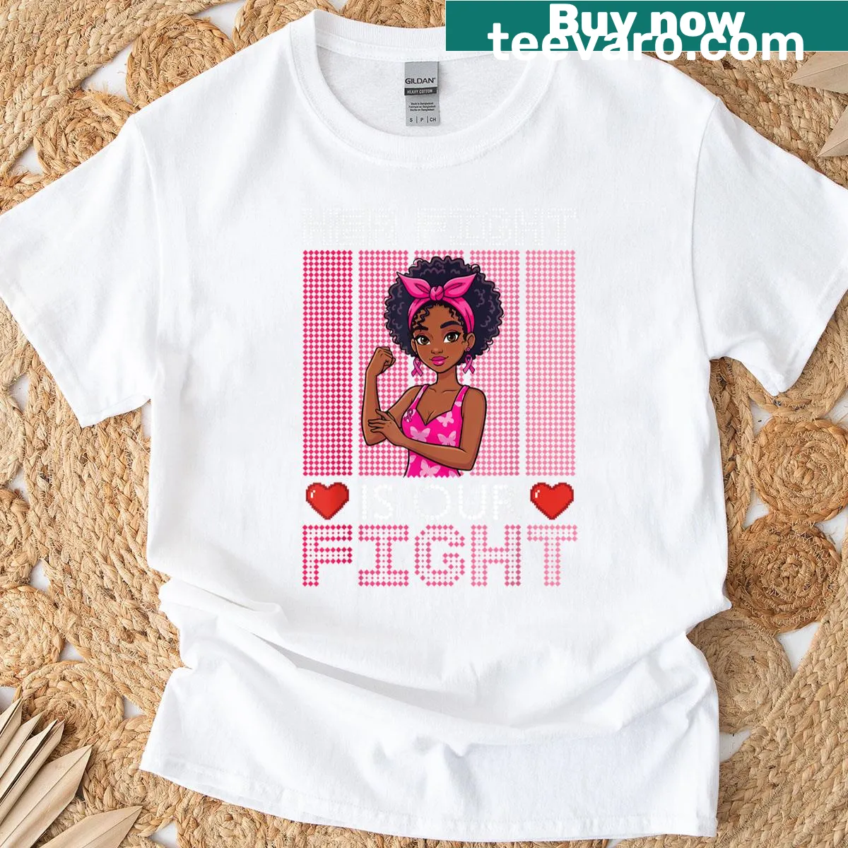 T-shirt with inspirational message supporting breast cancer fighters. — on a men's t-shirt