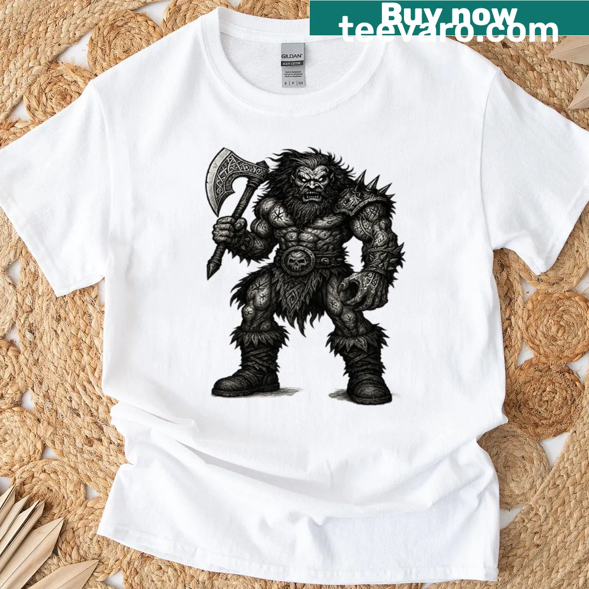 Funny fishing and beer-themed illustrative t-shirt — on a men's t-shirt