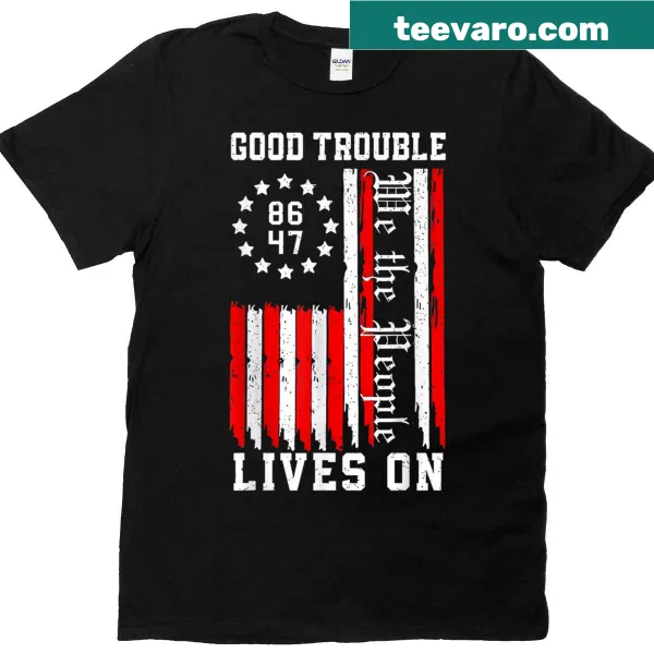 Vintage distressed America flag t-shirt with a worn graphic