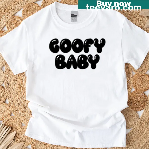 Cartoon design of a goofy character on a baby t-shirt