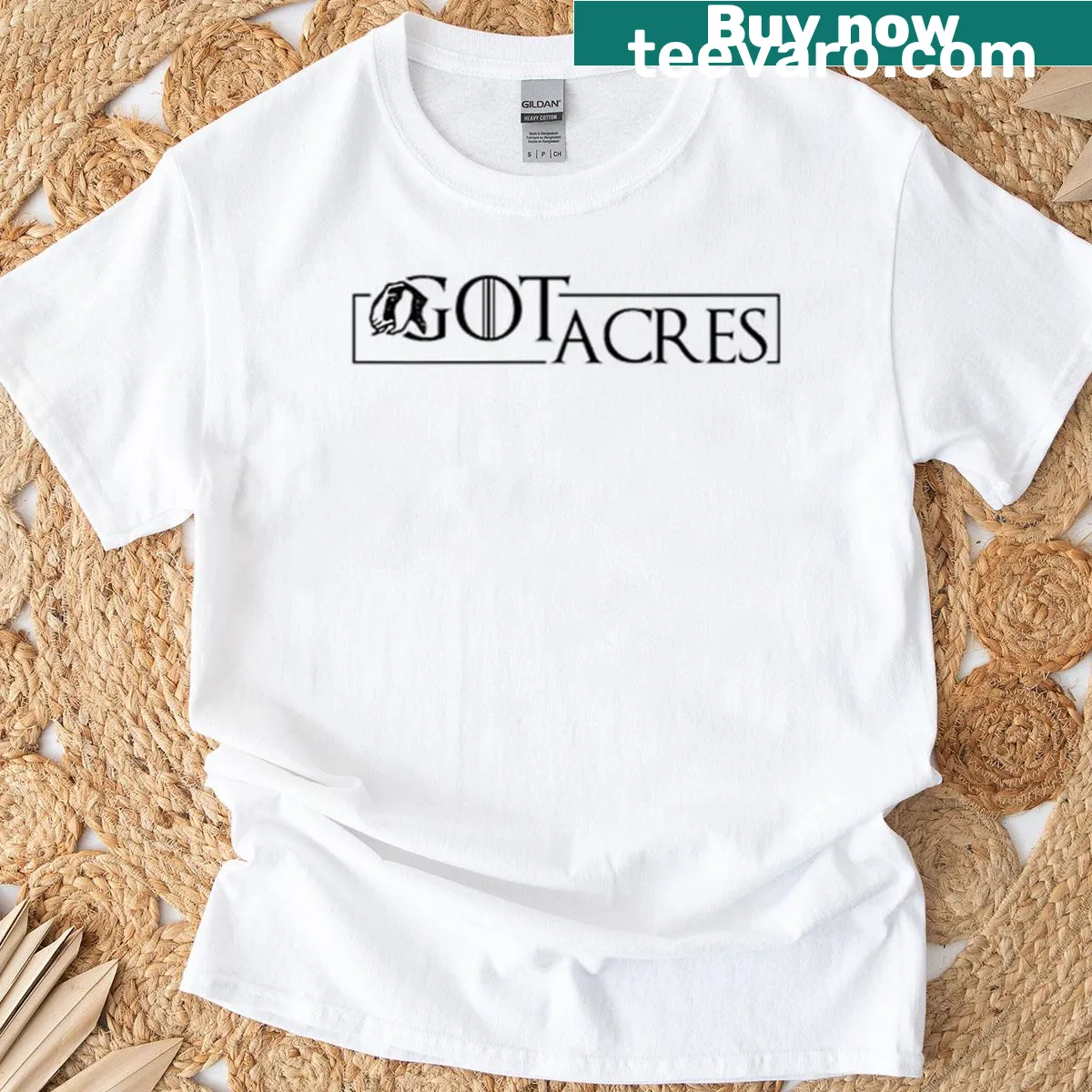 Proud farmer t-shirt featuring the phrase 'Got Acres Nubians' in bold text — on a men's t-shirt