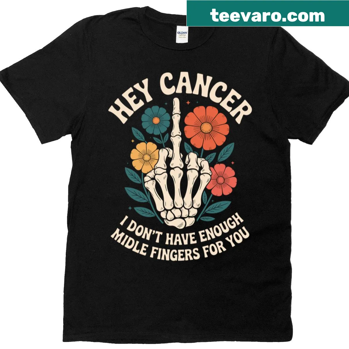 Funny anti-cancer t-shirt with bold text — on a men's t-shirt
