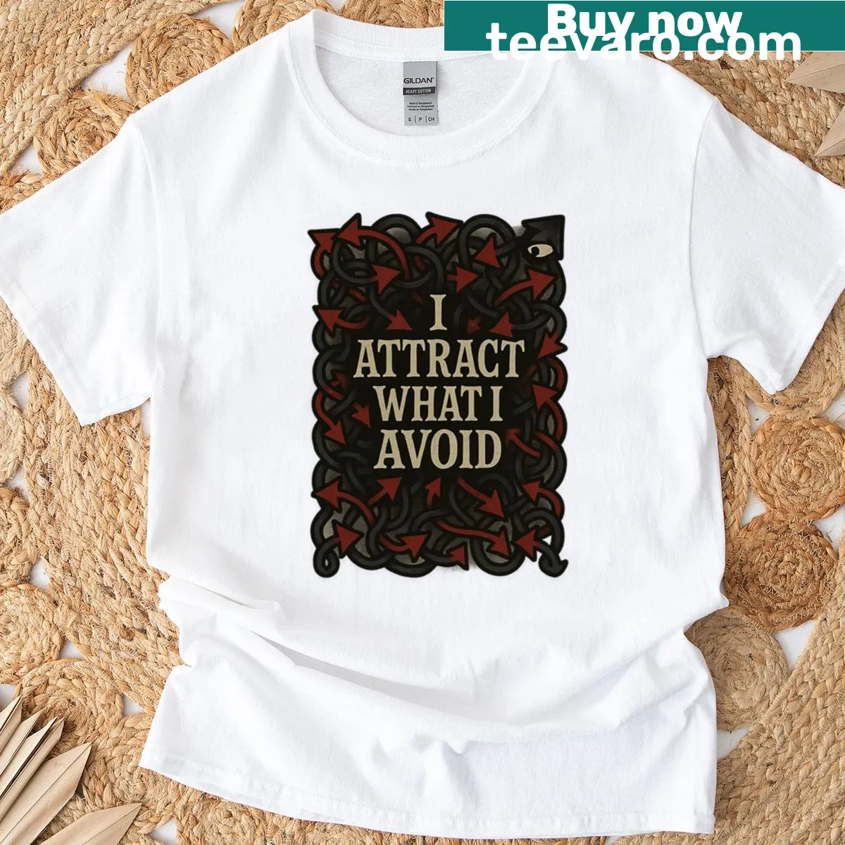 T-shirt with the quote 'I Attract What I Avoid' in a humorous design — on a men's t-shirt