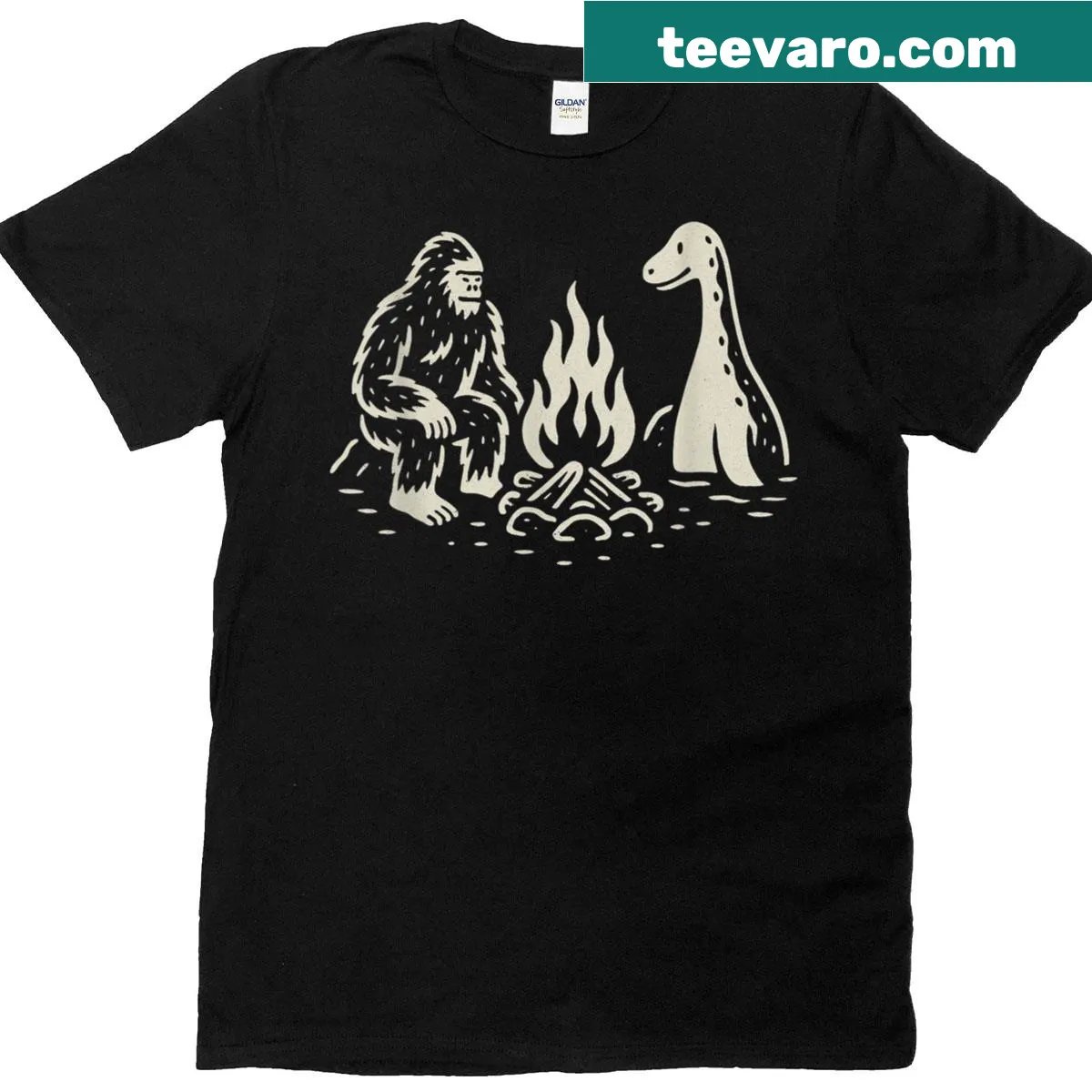 T-shirt that humorously claims to have seen Bigfoot and the Loch Ness Monster — on a men's t-shirt