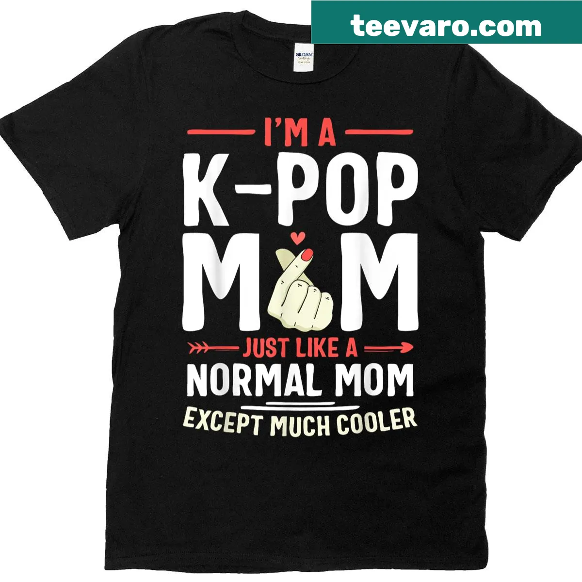 K-pop mom t-shirt featuring humorous text about motherhood and fandom — on a men's t-shirt