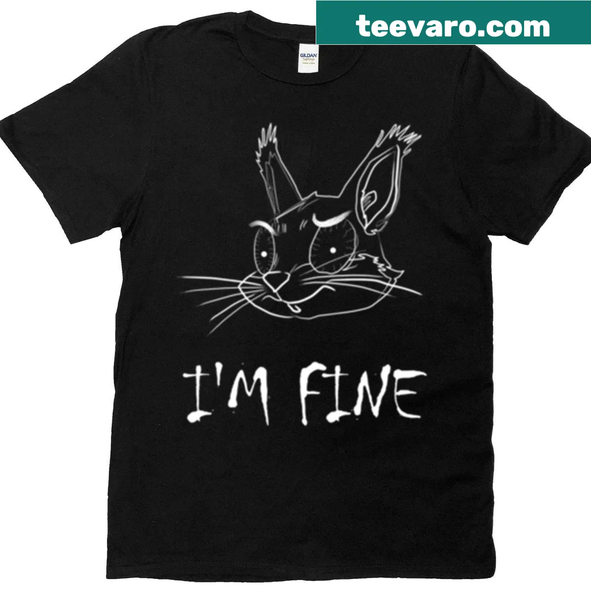 T-shirt with the phrase 'I'm Fine' in bold typography — on a men's t-shirt