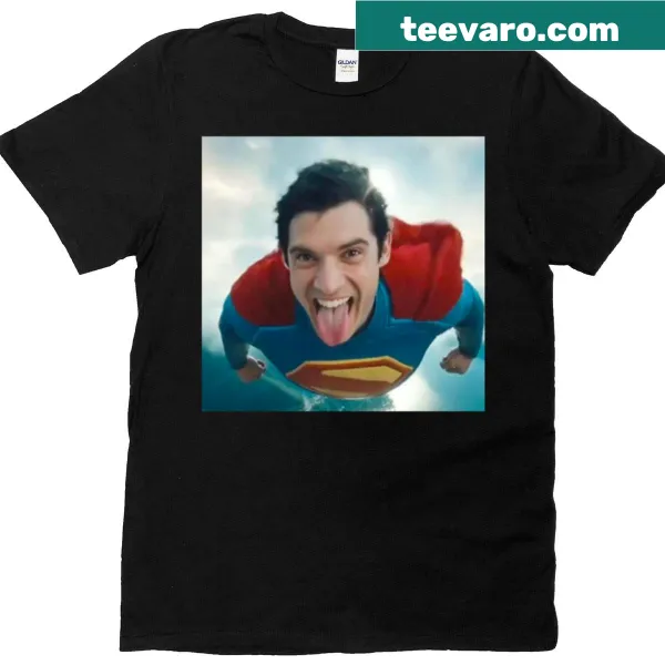 Kent dog flying with tongue out graphic on a t-shirt