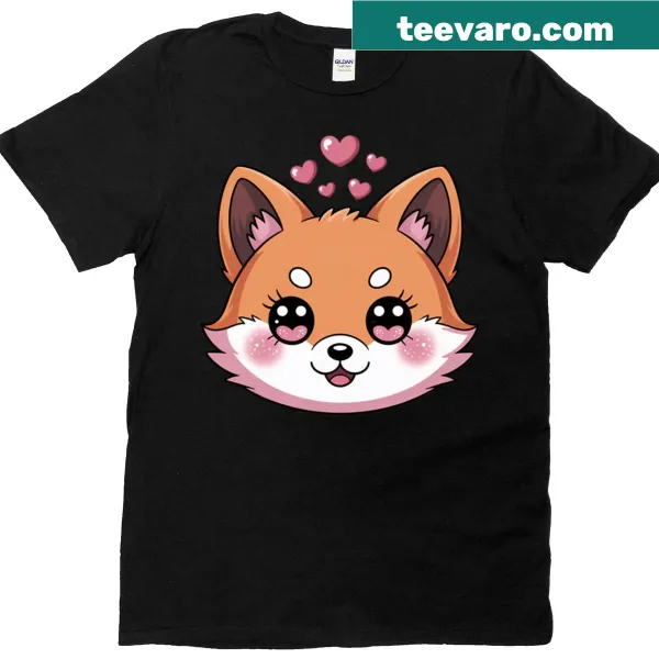 Cute kitsune emoji design on an adorable t-shirt