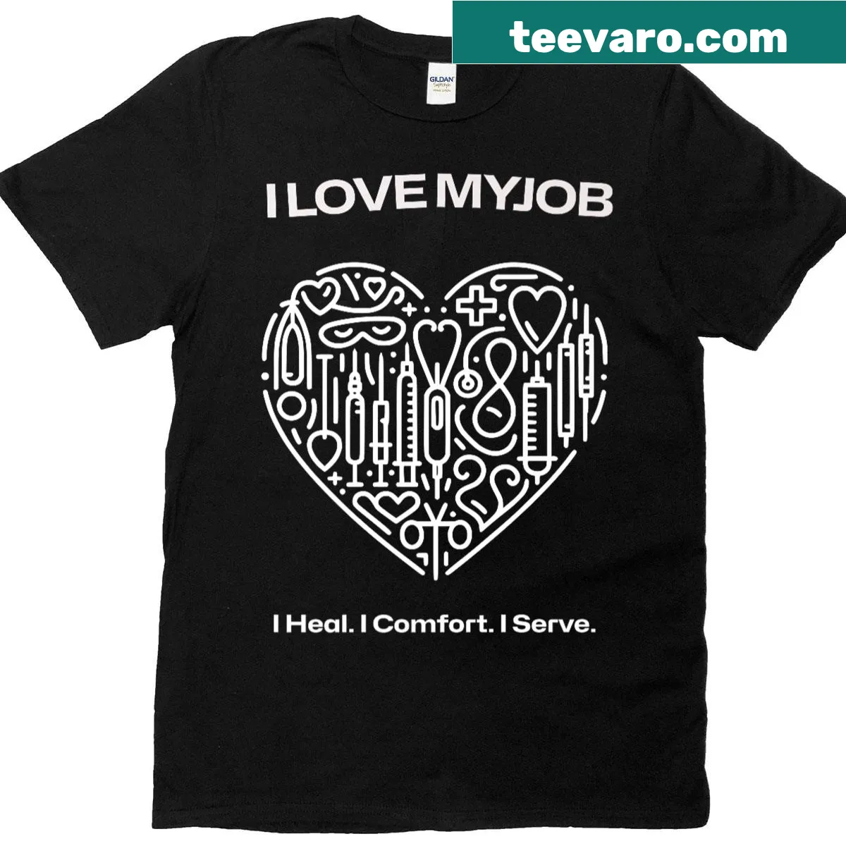 Proud nursing t-shirt for men featuring job love declaration. — on a men's t-shirt